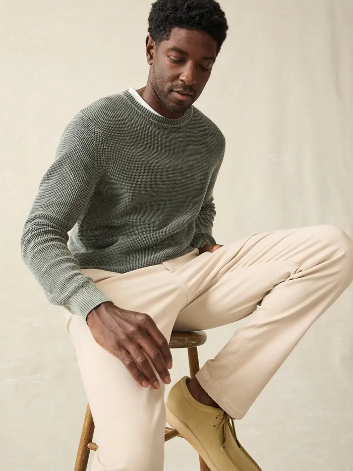 Men Sweaters Faherty Sunwashed Crewneck Sweater Tall Mountain Olive