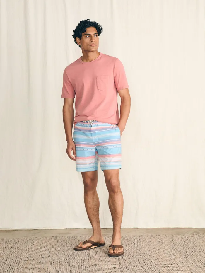 Men Swim Faherty Sunwashed Boardshort Island Sunrise
