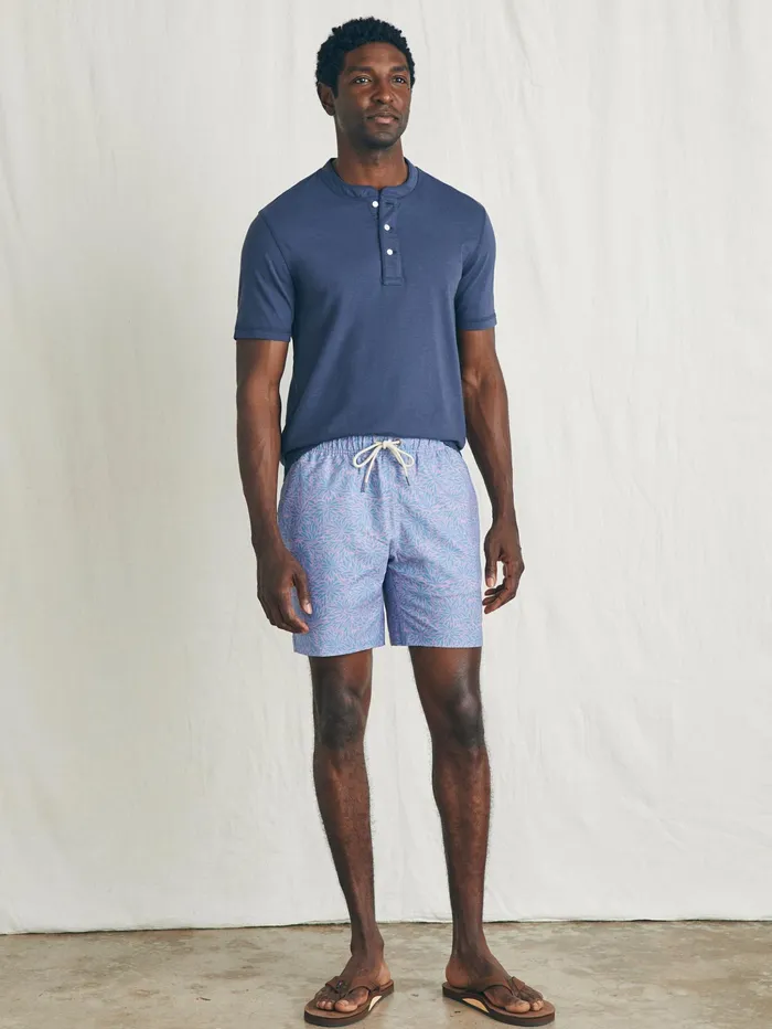 Men Swim Faherty Sunwashed Trunk Night Orchid Frond