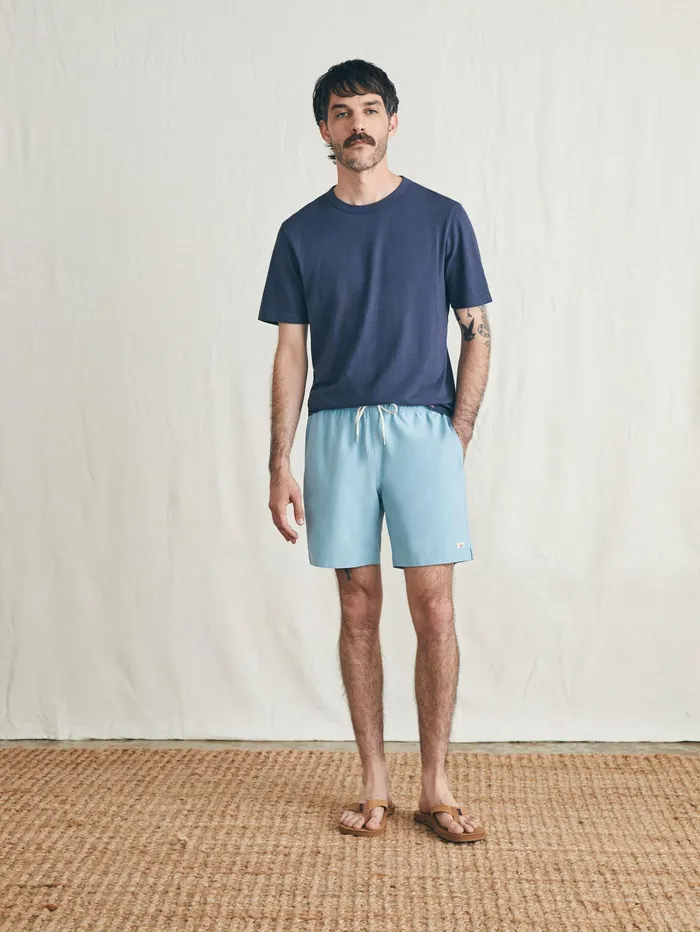 Men Swim Faherty Sunwashed Trunk Patina Pool