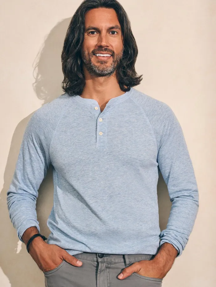 Men TShirts and Henleys Faherty Cloud Cotton LongSleeve Henley Tall Light Blue Heather Men TShirts and Henleys Faherty Cloud Cotton LongSleeve Henley Tall Light Blue Heather