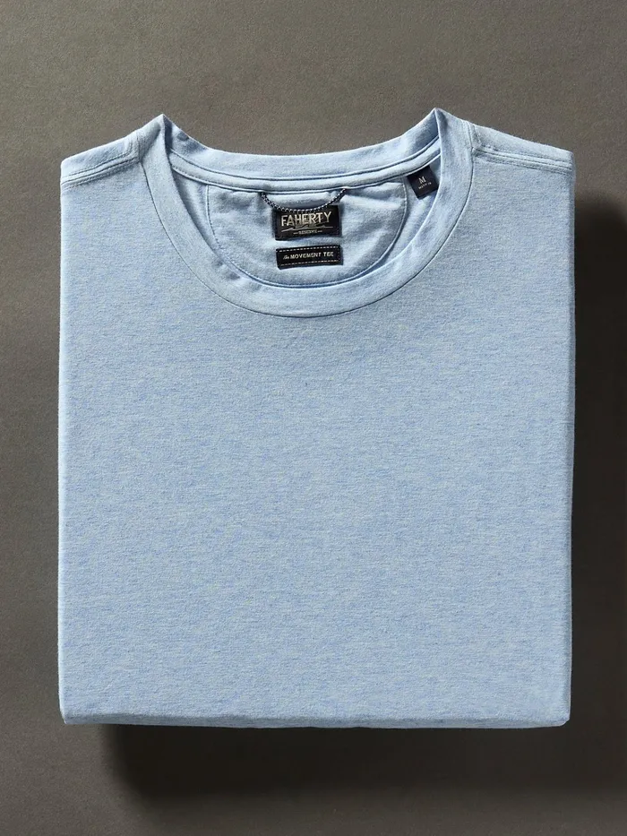 Men TShirts and Henleys Faherty Movement ShortSleeve TShirt Cardiff Blue Heather Men TShirts and Henleys Faherty Movement ShortSleeve TShirt Cardiff Blue Heather