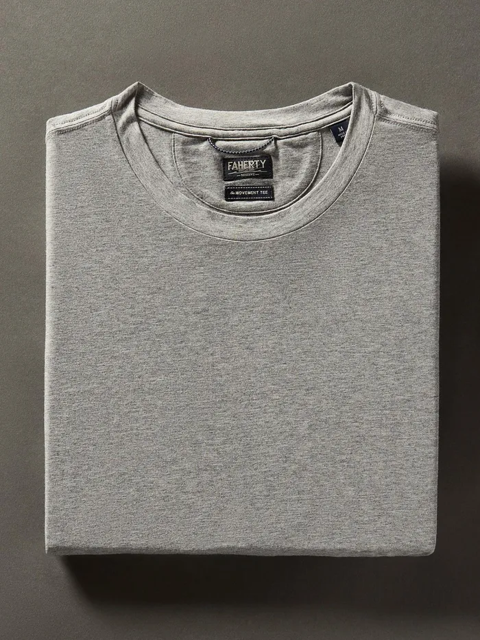Men TShirts and Henleys Faherty Movement ShortSleeve TShirt Rainier Grey Heather Men TShirts and Henleys Faherty Movement ShortSleeve TShirt Rainier Grey Heather