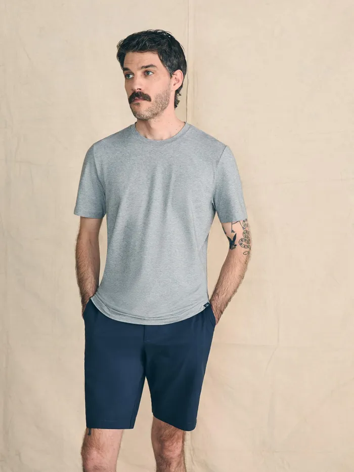 Men TShirts and Henleys Faherty Movement ShortSleeve TShirt Rainier Grey Heather
