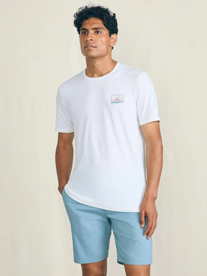 Men TShirts and Henleys Faherty Shorelite ShortSleeve Tech Tee Pure White