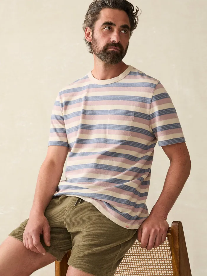 Men TShirts and Henleys Faherty ShortSleeve Hemp Blend Tee Autumn Beach Ombre