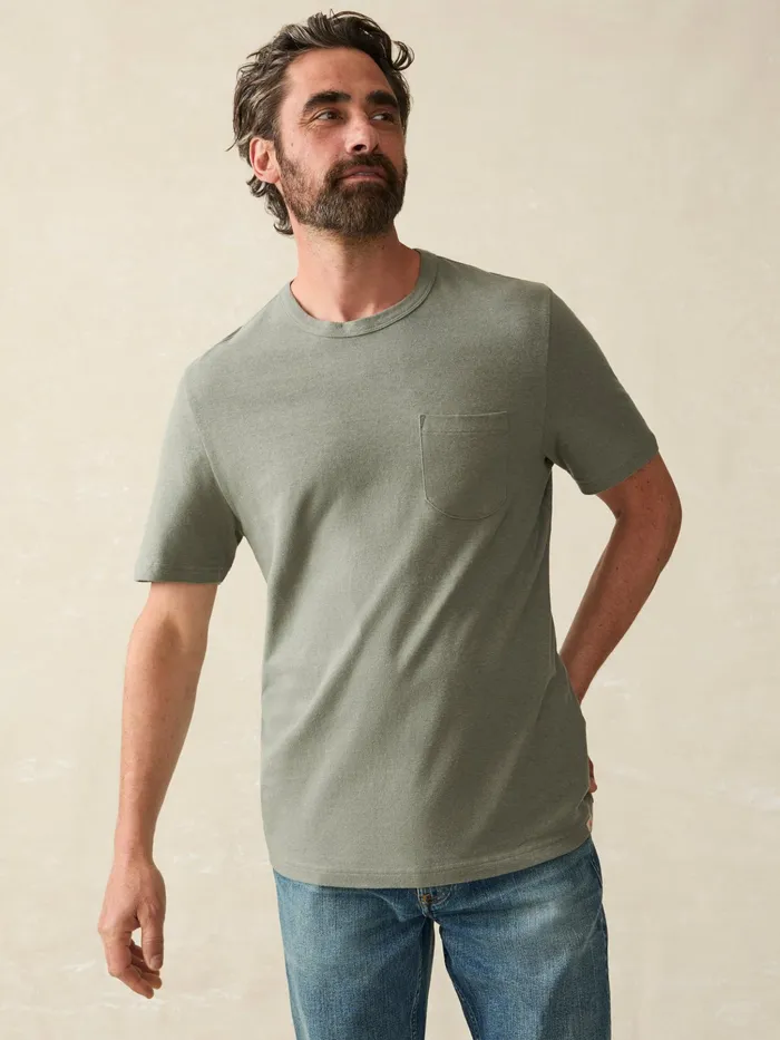 Men TShirts and Henleys Faherty ShortSleeve Hemp Blend Tee Olive Dusk