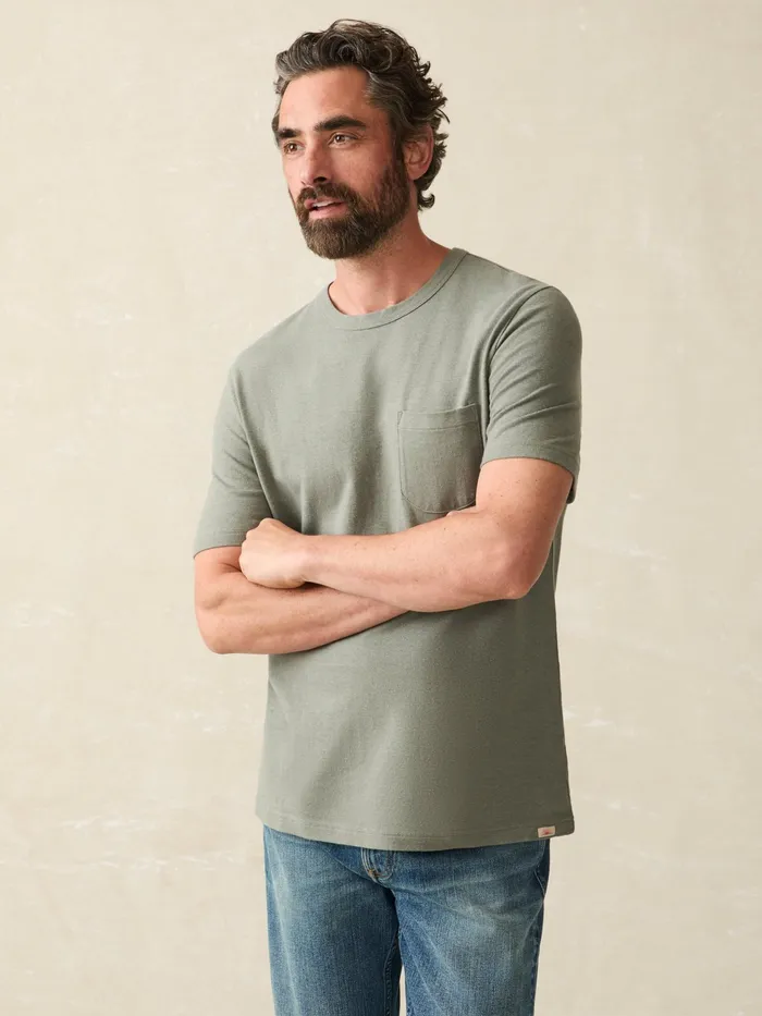 Men TShirts and Henleys Faherty ShortSleeve Hemp Blend Tee Olive Dusk