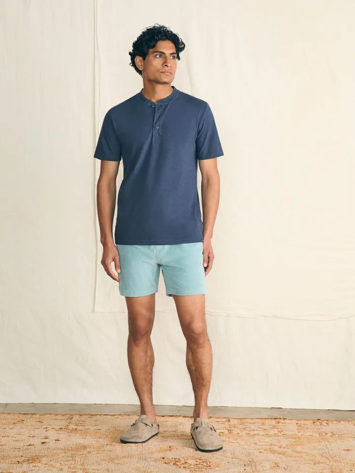 Men TShirts and Henleys Faherty ShortSleeve Sunwashed Henley Dune Navy