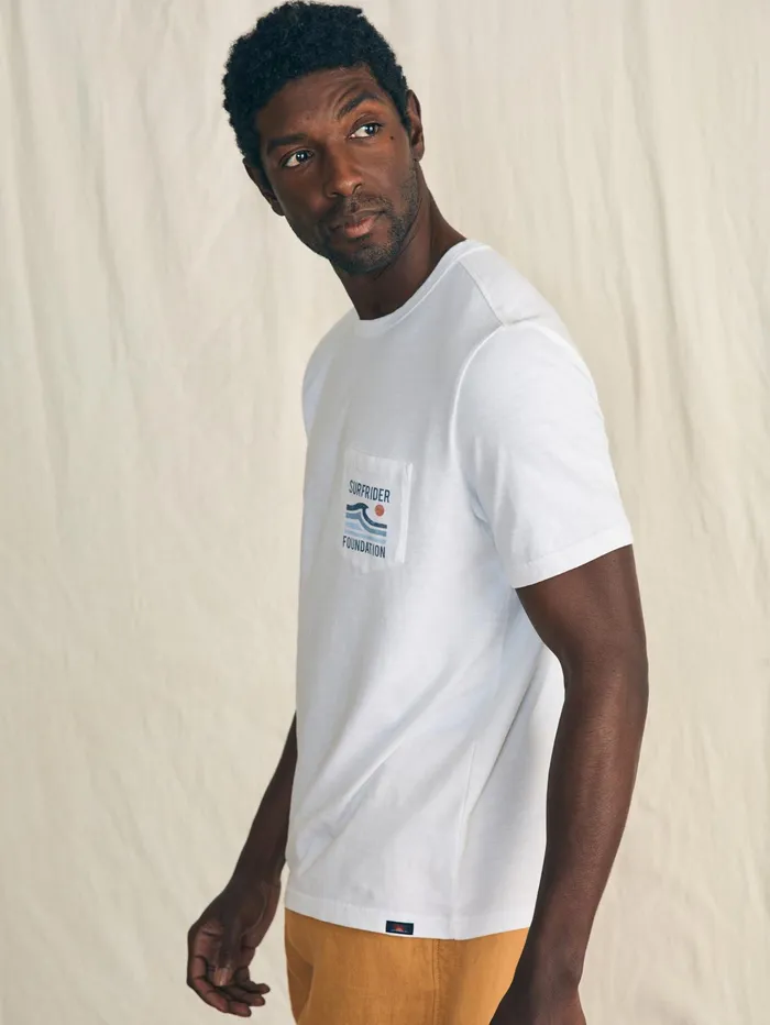 Men TShirts and Henleys Faherty ShortSleeve Surfrider Sunwashed Pocket Tee White