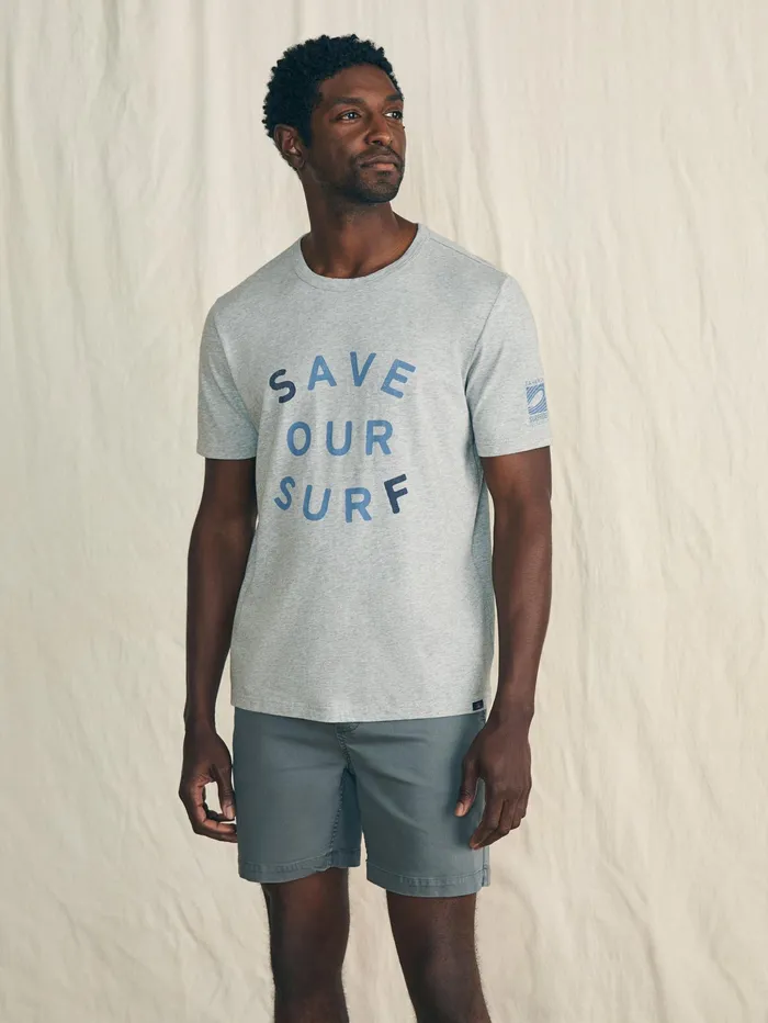 Men TShirts and Henleys Faherty ShortSleeve Surfrider Sunwashed Tee Heather Grey Men TShirts and Henleys Faherty ShortSleeve Surfrider Sunwashed Tee Heather Grey