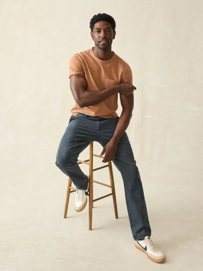Men TShirts and Henleys Faherty Sunwashed Pocket Tee Bronze