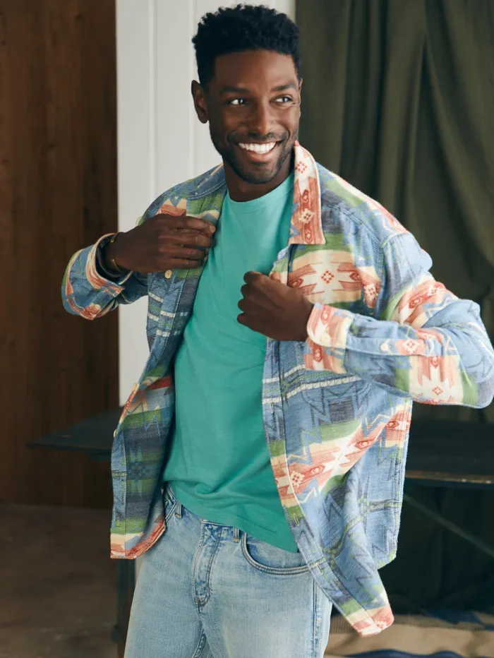 Men TShirts and Henleys Faherty Sunwashed Pocket Tee Island Teal