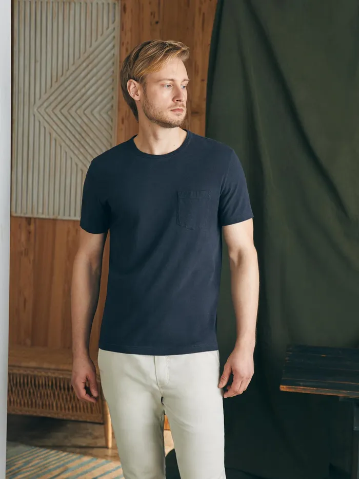 Men TShirts and Henleys Faherty Sunwashed Pocket Tee Washed Black Men TShirts and Henleys Faherty Sunwashed Pocket Tee Washed Black