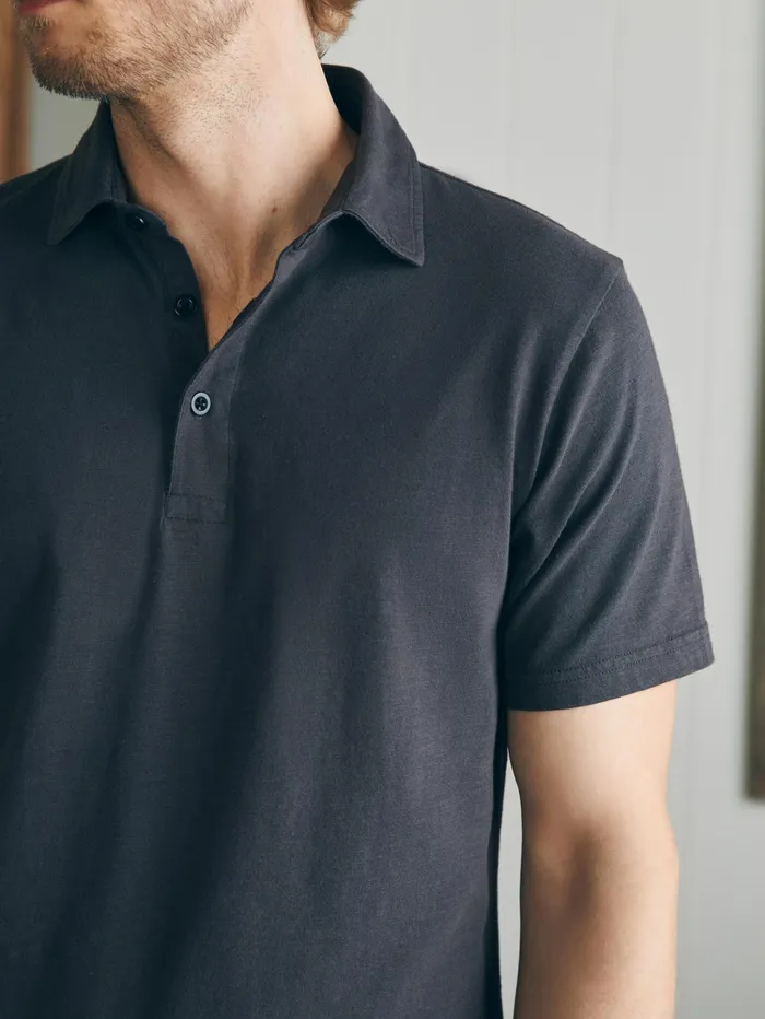 Men TShirts and Henleys Faherty Sunwashed TShirt Polo Washed Black