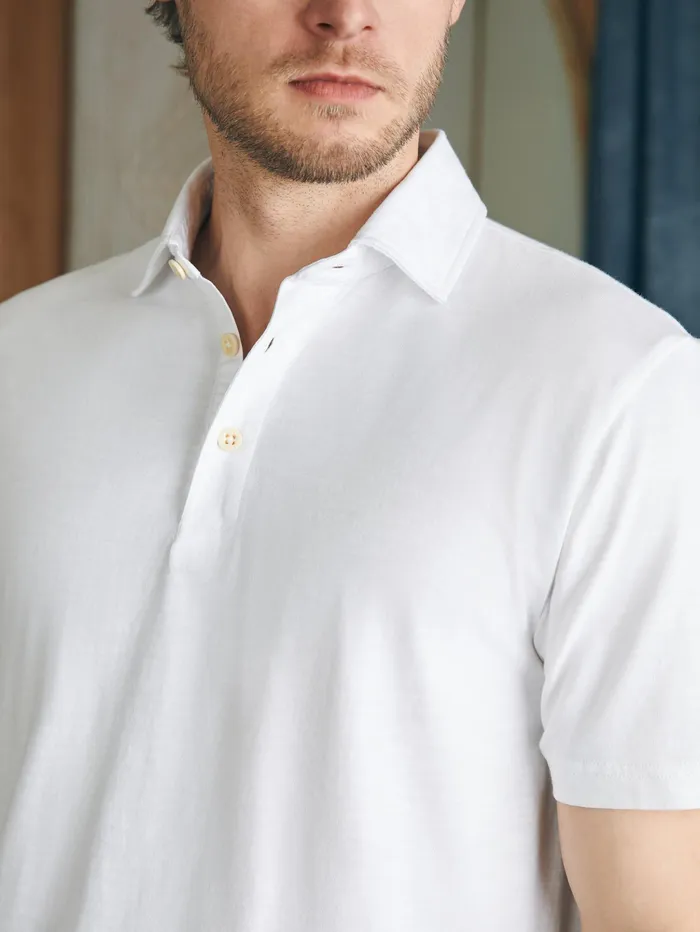 Men TShirts and Henleys Faherty Sunwashed TShirt Polo White