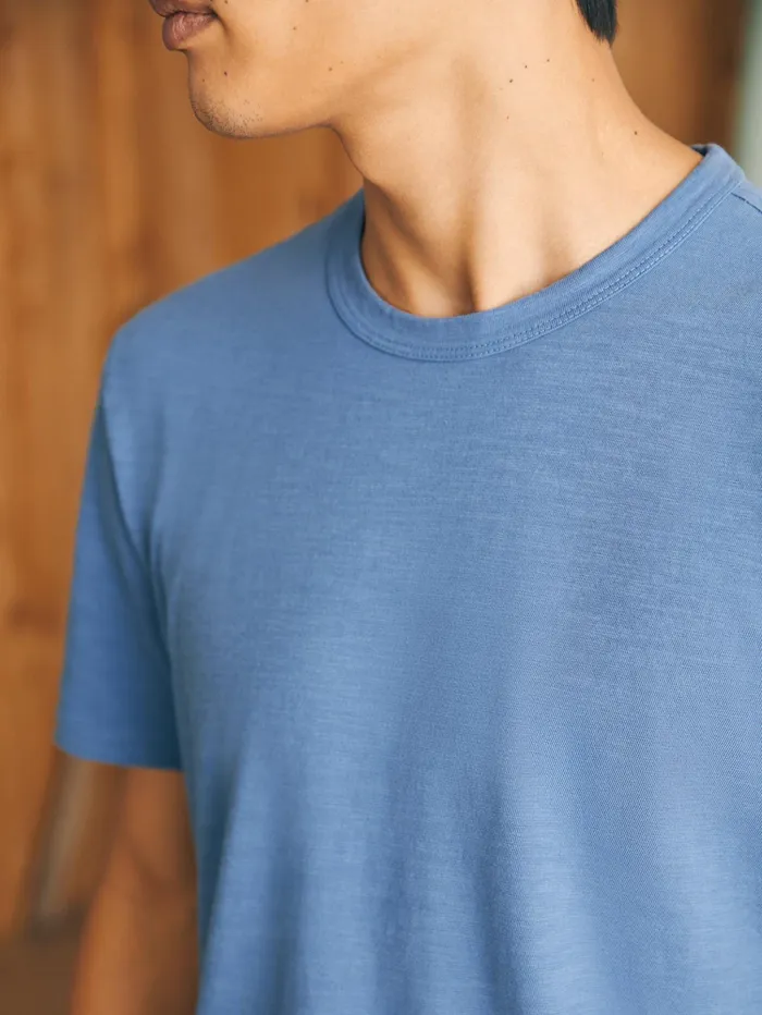 Men TShirts and Henleys Faherty Sunwashed Tee Blue Horizon