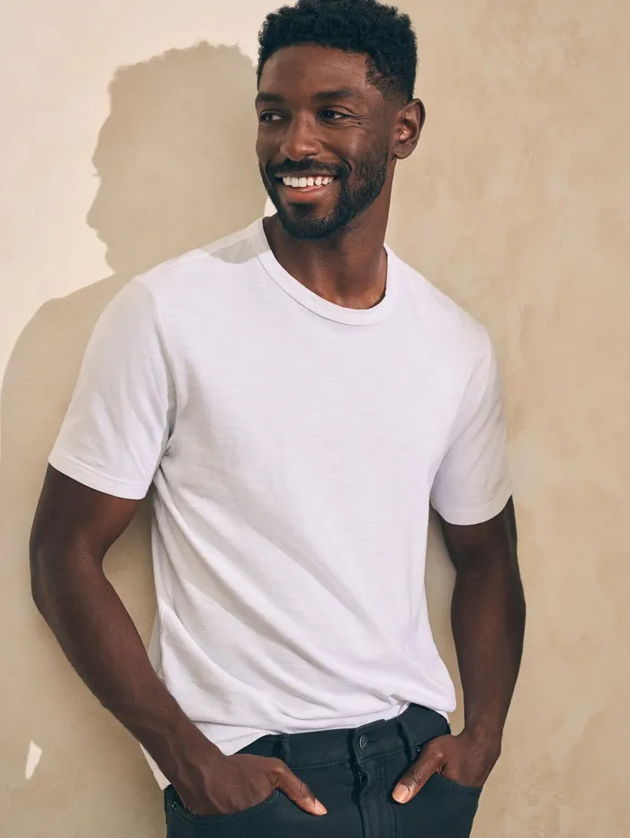 Men TShirts and Henleys Faherty Sunwashed Tee Tall White