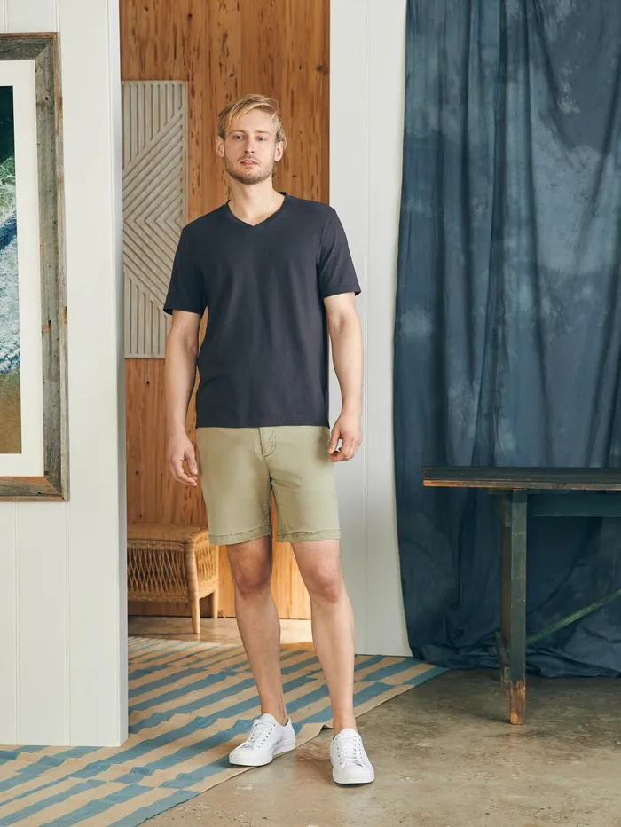 Men TShirts and Henleys Faherty Sunwashed VNeck Tee Washed Black