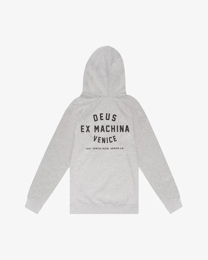 Men Venice Address Hoodie 8211 Grey Marle Deus Ex Machina HoodiesFleece