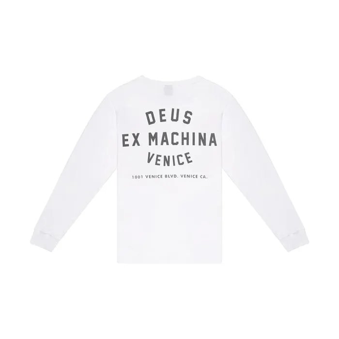 Men Venice Address Long Sleeve Tee 8211 White Deus Ex Machina Tees