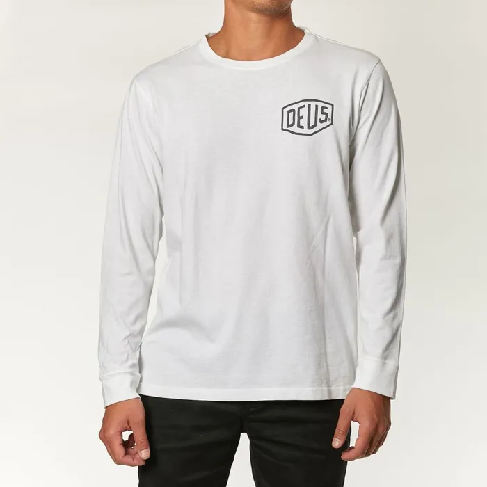 Men Venice Address Long Sleeve Tee 8211 White Deus Ex Machina Tees