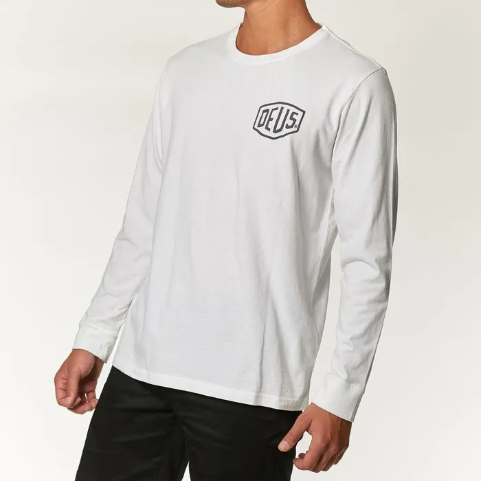 Men Venice Address Long Sleeve Tee 8211 White Deus Ex Machina Tees