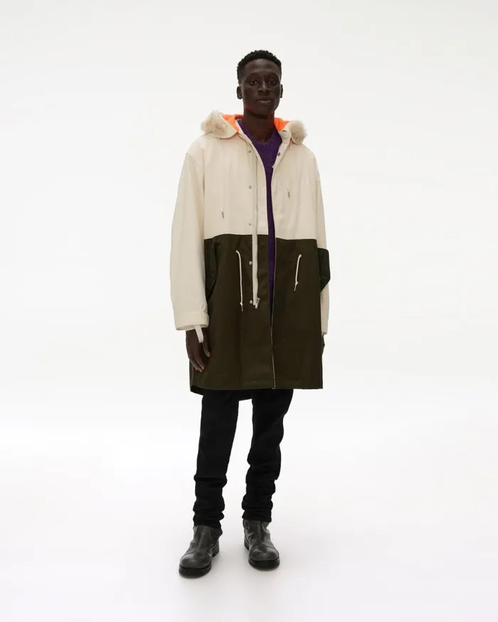 Outerwear Men Helmut Lang Nylon Contrast Parka Winter Whiteriver Rock
