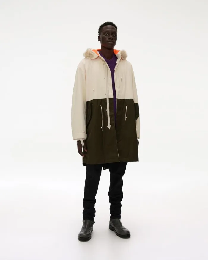 Outerwear Men Helmut Lang Nylon Contrast Parka Winter Whiteriver Rock