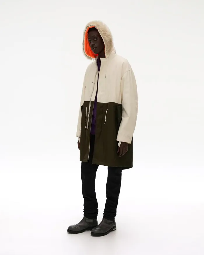 Outerwear Men Helmut Lang Nylon Contrast Parka Winter Whiteriver Rock