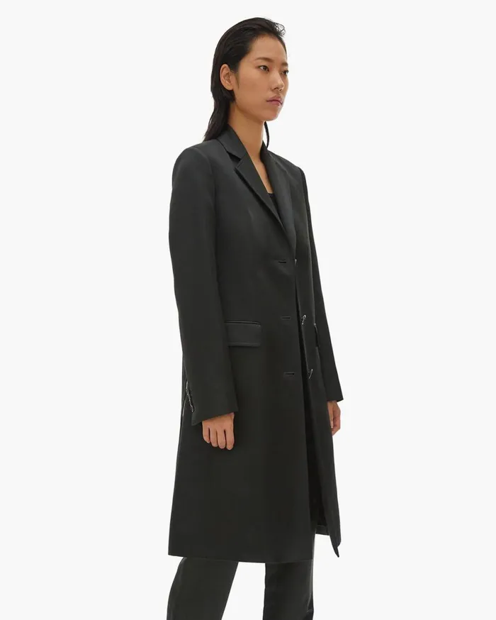 Outerwear Women Helmut Lang Heavy Satin Coat Forest