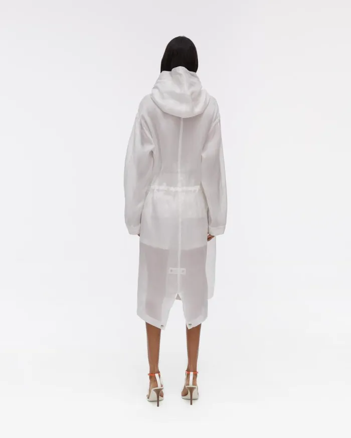 Outerwear Women Helmut Lang Satin Organza Parka Dove
