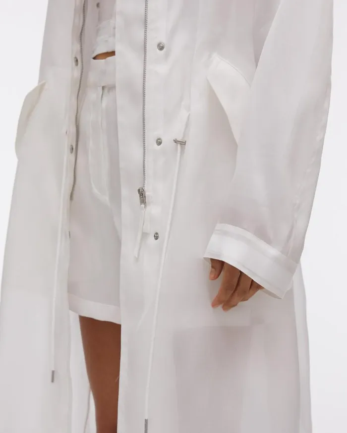Outerwear Women Helmut Lang Satin Organza Parka Dove