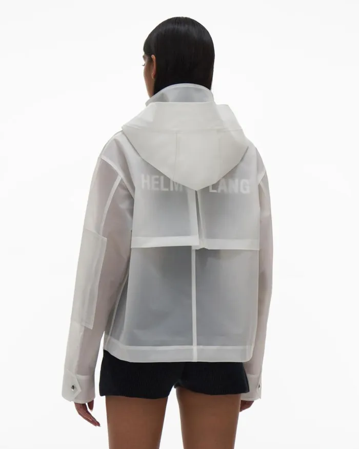 Outerwear Women Helmut Lang Vinyl Rain Jacket Powdered Ecru