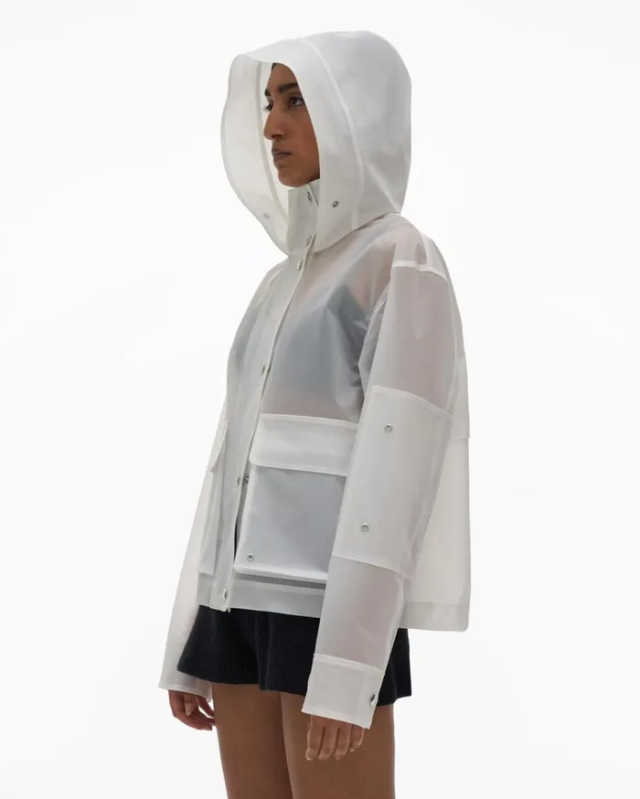 Outerwear Women Helmut Lang Vinyl Rain Jacket Powdered Ecru