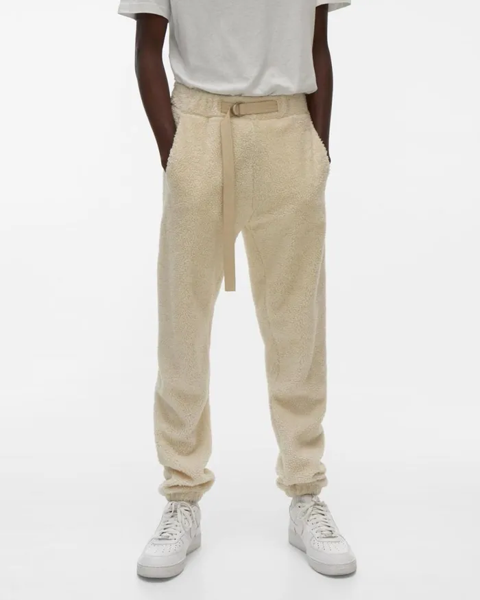 Pants Men Helmut Lang Shaggy Fleece Sweatpant Winter White
