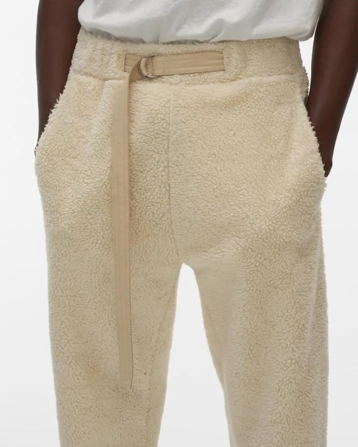 Pants Men Helmut Lang Shaggy Fleece Sweatpant Winter White