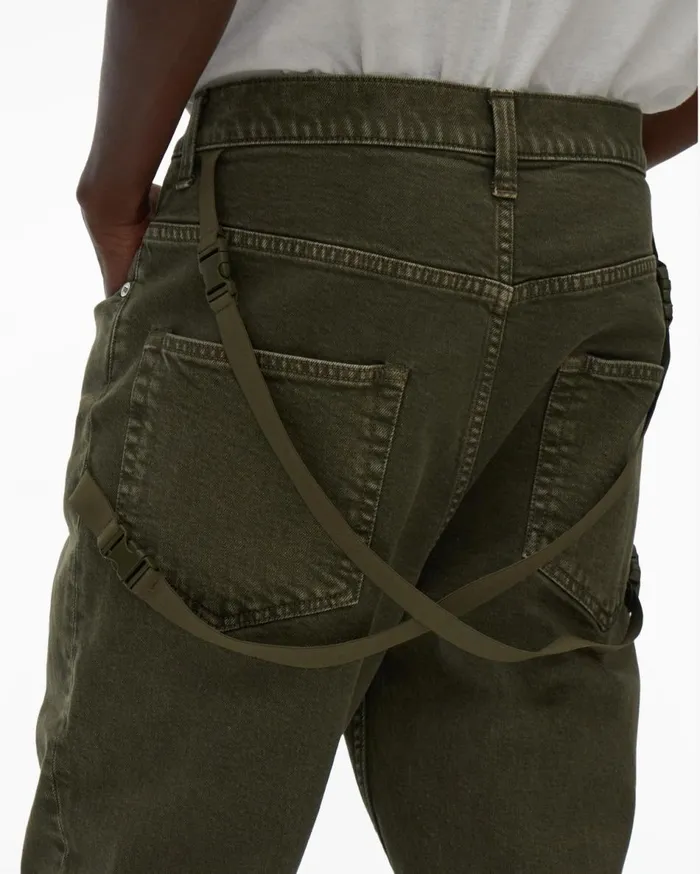 Pants Men Helmut Lang Strap Jean Birch Green Stone