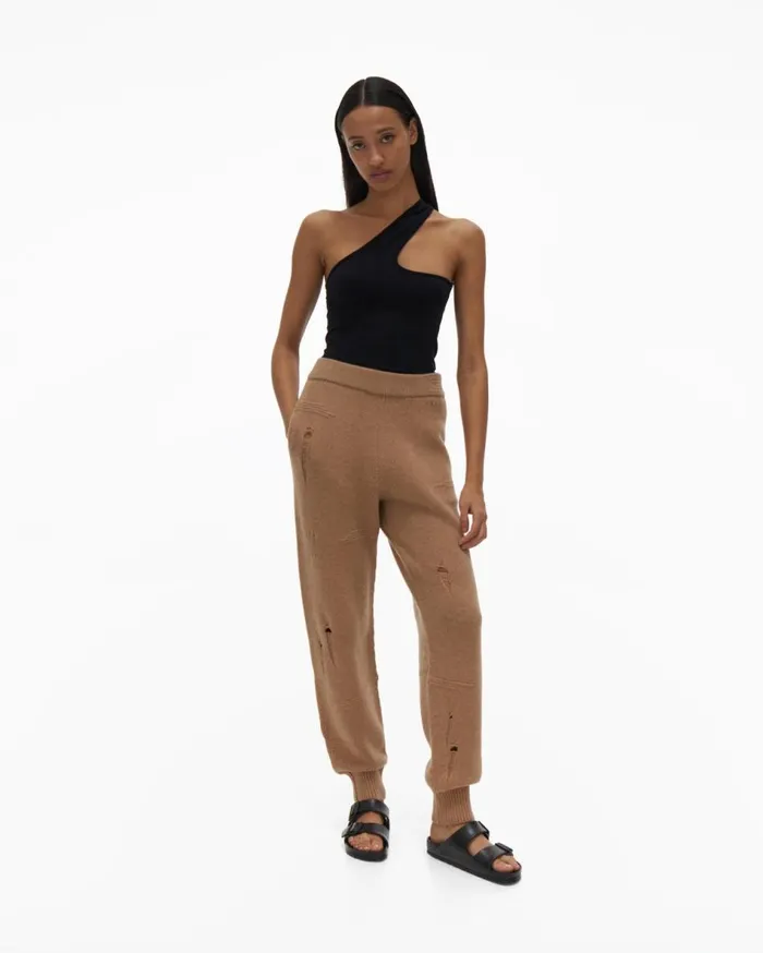 Pants Women Helmut Lang Distressed Pant Camel