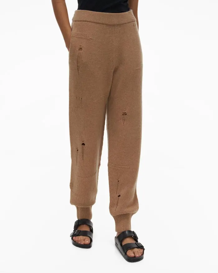 Pants Women Helmut Lang Distressed Pant Camel