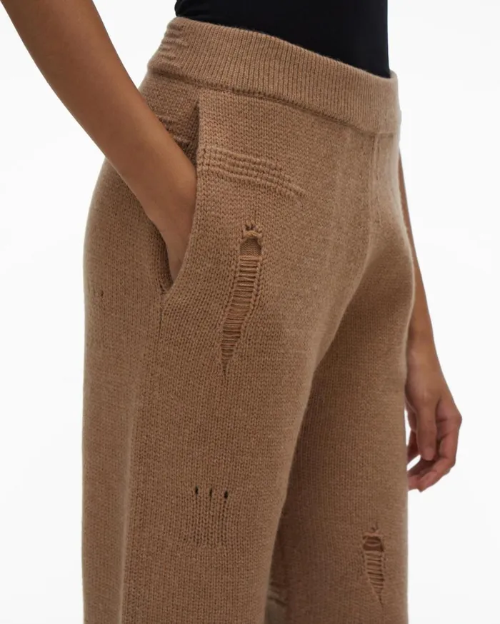 Pants Women Helmut Lang Distressed Pant Camel