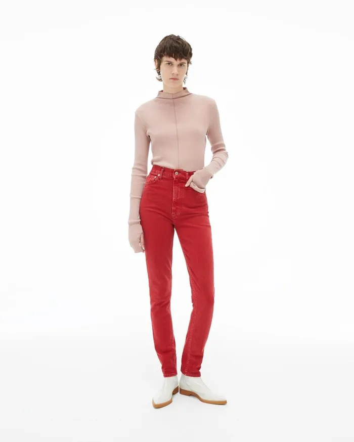 Pants Women Helmut Lang Femme Hi Spikes Jean Acc Oxidized Red Stone