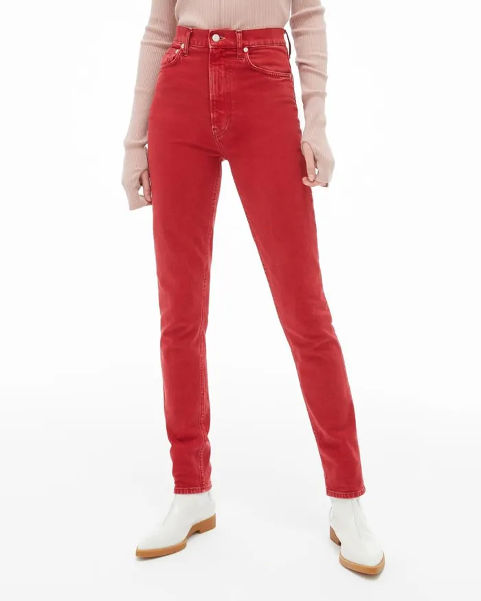 Pants Women Helmut Lang Femme Hi Spikes Jean Acc Oxidized Red Stone