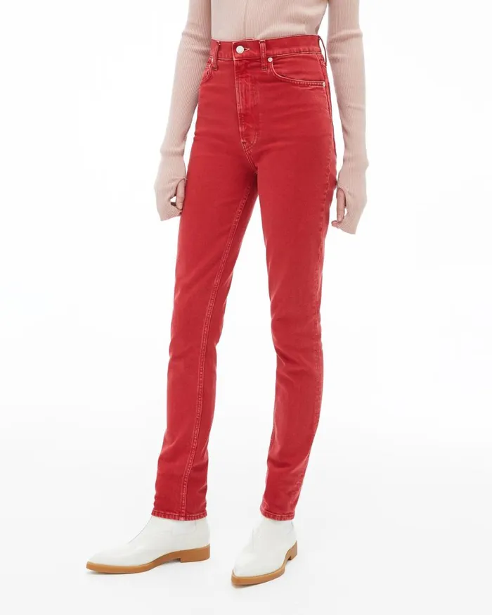 Pants Women Helmut Lang Femme Hi Spikes Jean Acc Oxidized Red Stone