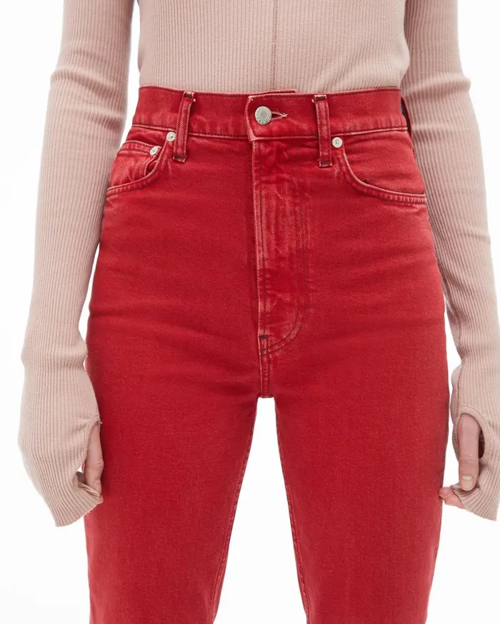Pants Women Helmut Lang Femme Hi Spikes Jean Acc Oxidized Red Stone