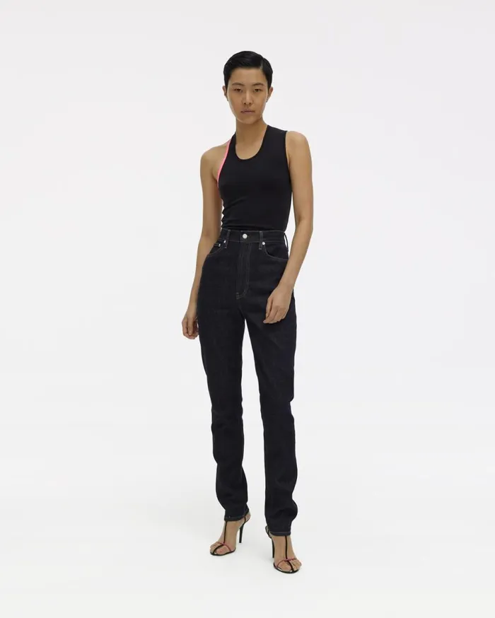 Pants Women Helmut Lang Femme Hi Spikes Jeans Acc Dark Rinse Indigo