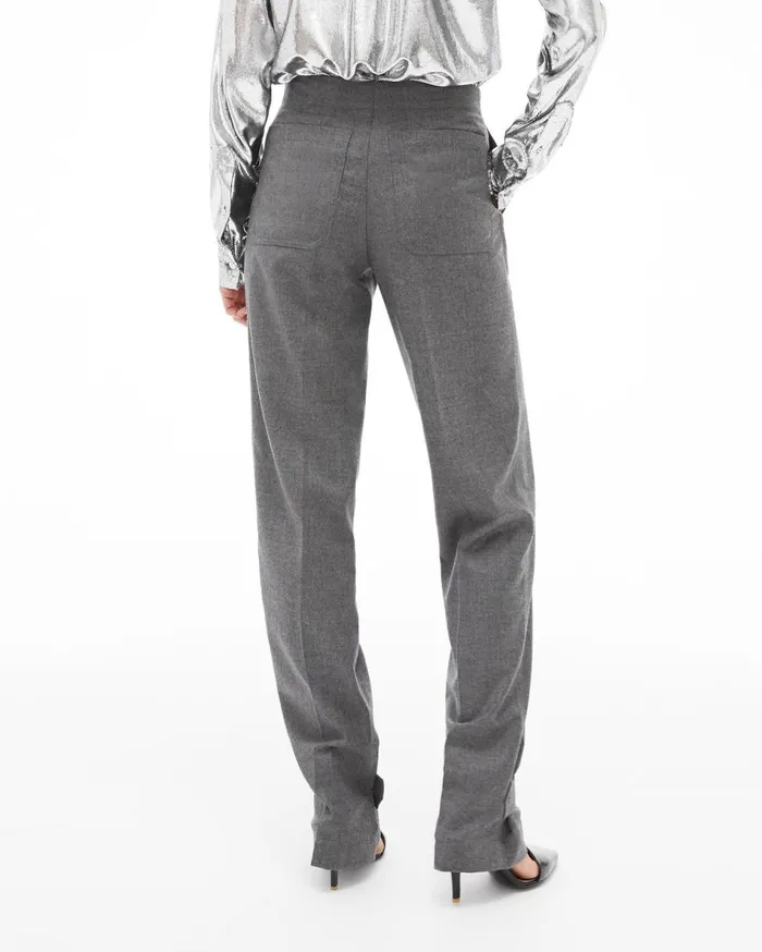 Pants Women Helmut Lang Flannel Military Pant Beuys Grey
