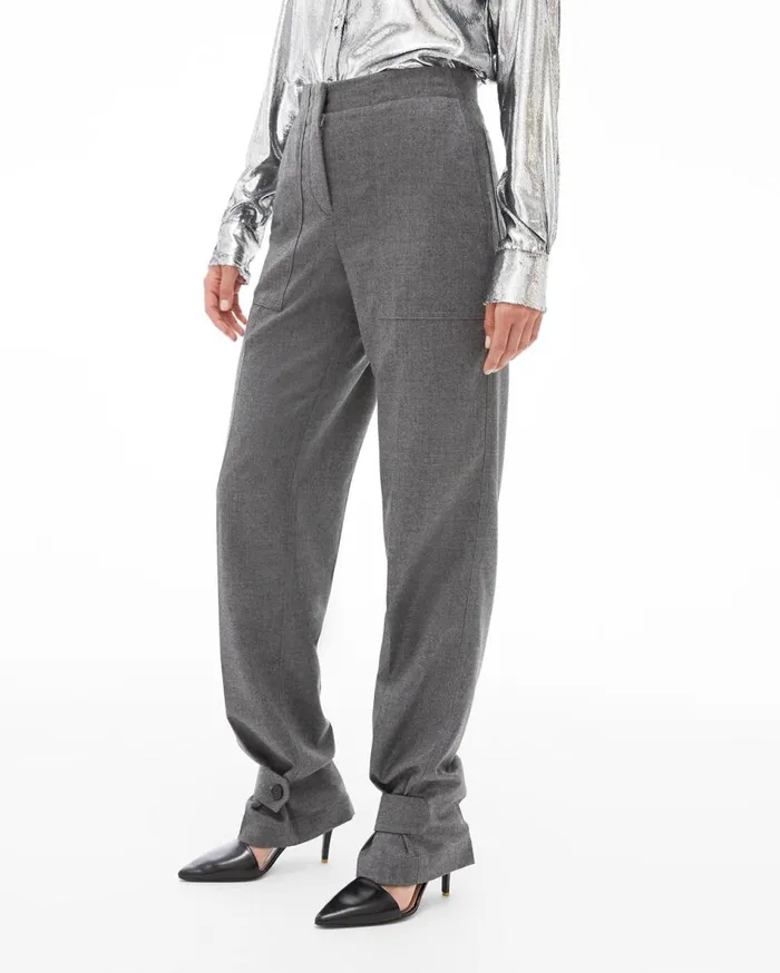 Pants Women Helmut Lang Flannel Military Pant Beuys Grey