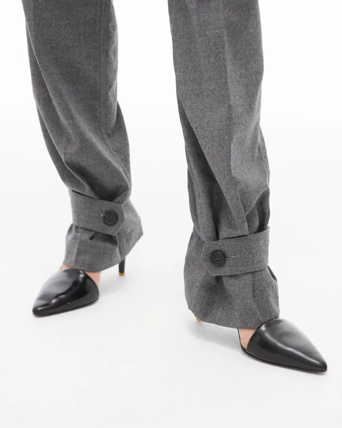 Pants Women Helmut Lang Flannel Military Pant Beuys Grey