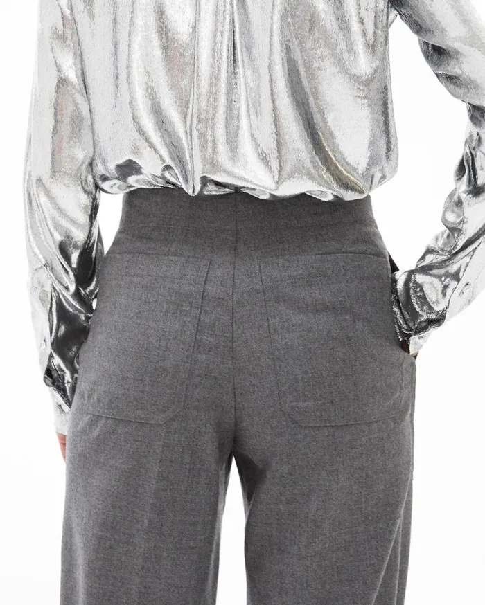 Pants Women Helmut Lang Flannel Military Pant Beuys Grey